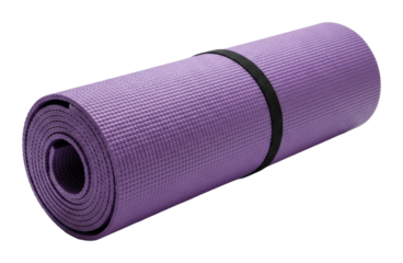 Yoga mat essentials for home practice fitness space lifestyle isolated on transparent background
