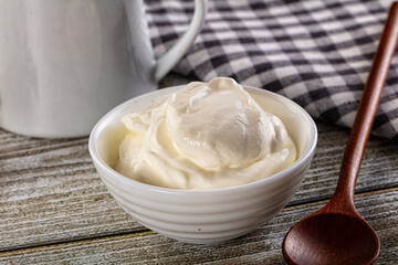 White organic natural cream sour