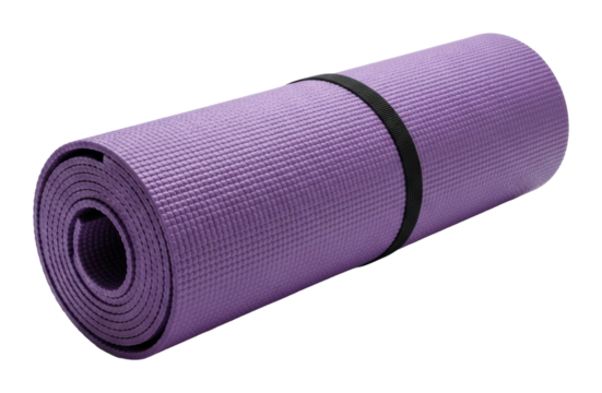 Yoga mat essentials for home practice fitness space lifestyle isolated on transparent background