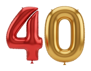 40th birthday party decorations home graphic design inspiration isolated on transparent background