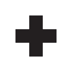 Medical hospital cross health silhouette icon vector flat design