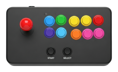 Gaming action controller home digital equipment top view isolated on transparent background