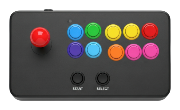 Gaming action controller home digital equipment top view isolated on transparent background