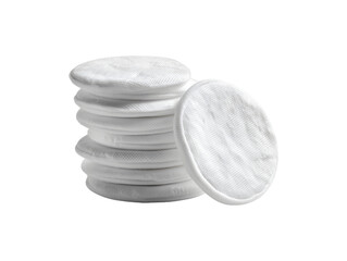 Stack of cotton pads for makeup removal isolated on transparent or white background, png