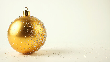 Golden Christmas Ornament with Silver Glitter