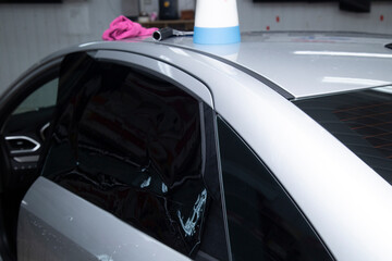 Fototapeta premium Tinting of car windows.Window film for car.