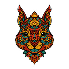 Obraz premium PNG Colorful ornate animal illustration