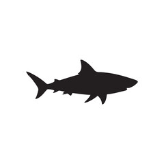 Shark silhouette icon vector flat design