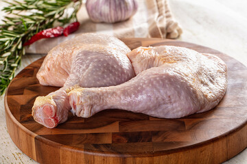 Raw whole chicken leg for cooking