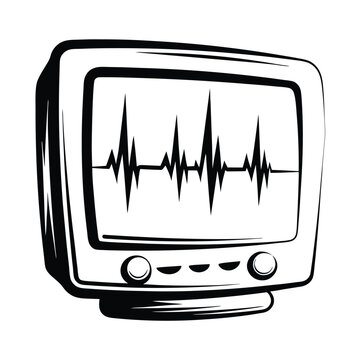 Heartbeat displayed on the medical monitor shows the health of a person now