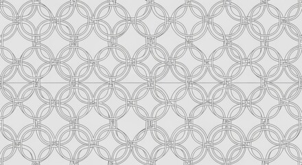 Naklejka premium Intricate geometric pattern composed of interconnected overlapping circles in a sophisticated