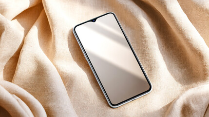 Smartphone Mockups in heller Umgebung, aufgenommen in nat&uuml;rlichem Licht. Neutrale Farben, sanfte Schatten und klarer Fokus auf Ger&auml;t, Oberfl&auml;che und Materialien.