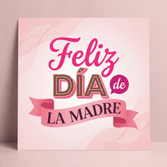 Feliz Dia de la Madre Vector Illustration | Spanish Happy Mother's Day Greeting Card Design

