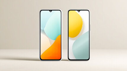 Smartphone Mockups in heller Umgebung, aufgenommen in nat&uuml;rlichem Licht. Neutrale Farben, sanfte Schatten und klarer Fokus auf Ger&auml;t, Oberfl&auml;che und Materialien.
