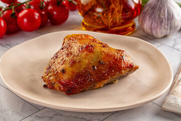 Fried chicken thighs with spices