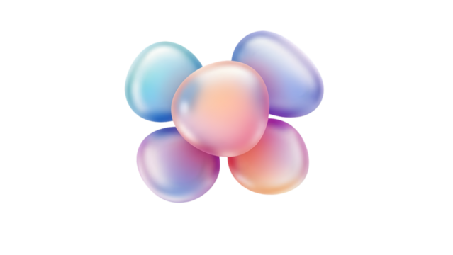 Realistic floating abstract shapes with smooth gradients, isolated on pure white, elegant design element - Powered by Adobe
