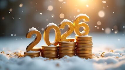 New Year's banner on the theme: Finance and stability in the New Year - Banking. Investment theme