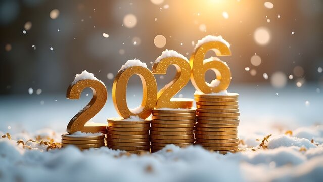 New Year's banner on the theme: Finance and stability in the New Year - Banking. Investment theme