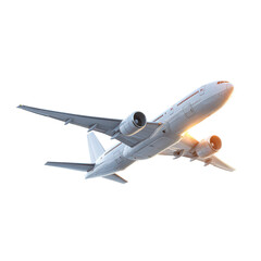 jet flies high in the sky, A sleek jet ascends into the sky, surrounded by fluffy white clouds, isolated on transparent background
