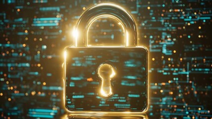 Cybersecurity padlock glowing on a digital circuit background, symbolizing data protection, privacy, and secure technology - Powered by Adobe