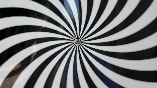 Spiral Swirl Radial Hypnotic Psychedelic illusion rotating background Vector black and white quality vector illustration cut