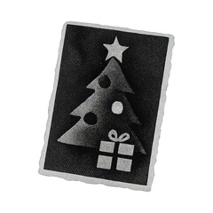 Obraz premium PNG Festive monochrome Christmas card
