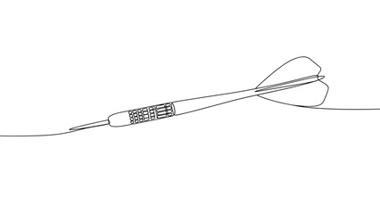 Dart on a white background in simple line art style  