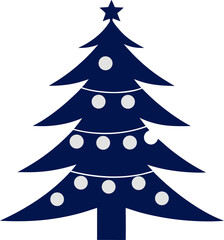 Minimal Christmas tree vector icon with festive decoration. Clean, modern holiday symbol perfect for seasonal graphics, cards, and web design.