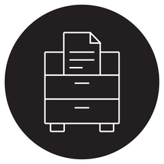 File Cabinet icon, Document File Cabinet, Office Storage Unit, Filing Drawer, Record Organizer, vector