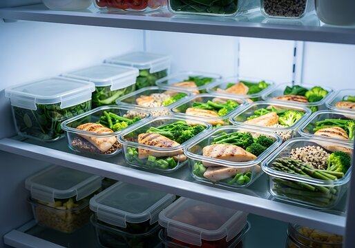 Prepped healthy meals organized for the week ahead