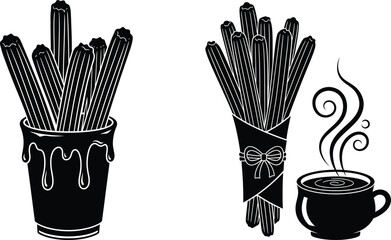 Churros With Hot Chocolate Silhouette