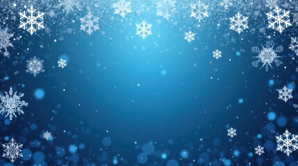 Blue silver business greeting card snowflakes clean typography vector banner