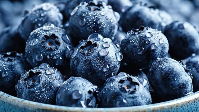 Azure tones define the cinematic shot of blue berries color