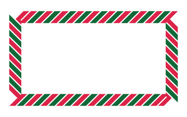 Obraz premium Christmas themed rectangular frame with striped border design