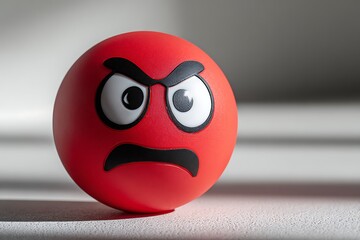 Red angry emoji face illustrating negative emotions