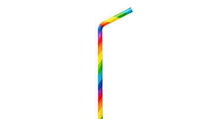 Straw (colorful) isolated on PNG background.