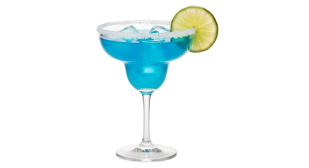 Blue Margarita Cocktail with Lime and Ice drink alcoholic