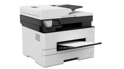 White Multifunction Printer with Paper Tray Extended