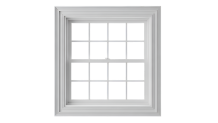 White Double Hung Window with Grid Panes frame