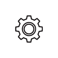 Isolated gear icon with a simple design on a white background in a minimalist style illustration