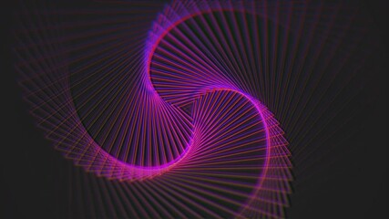 Minimal glowing blue neon color polygon hexagon tunnel loop swirl abstract 4k - Powered by Adobe