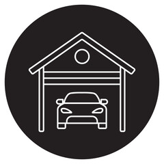 Garage Icon, Vehicle Garage, Car Parking Space, Auto Workshop, Storage Garage, ilustration, vector