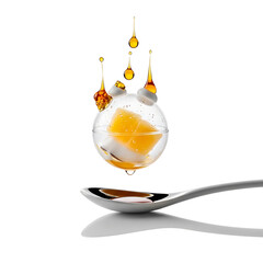 Levitating Molecular Dessert Sphere. generative ai

Short Description:
A futuristic gourmet molecular sphere floating mid-air, with ultra-realistic textures and clean white isolation.