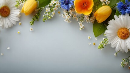 Watercolor Spring Flowers Illustration