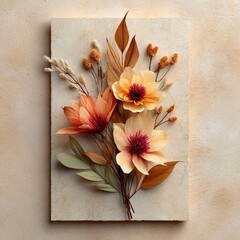 Earth tones dried floral art arrangement