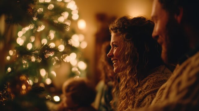 Warm fireside gathering of friends in a snowy winter cabin