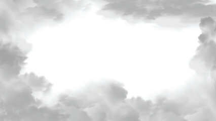 Grey realistic smoke border effect abstract cloudscape fog overlay
