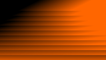 Obraz premium Horizontal Orange Panels: Abstract 3D Stripes with Smooth Light Gradient | Modern Sunset Blinds: Geometric Background with Gradual Orange Color Shift | Dynamic Layered Texture: Warm Shades Creating De