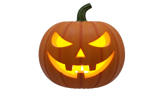 Glowing Jack O Lantern Pumpkin with Spooky Face halloween