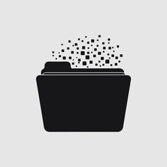 Electronic folder with files in flat style, digital document storage and organization concept